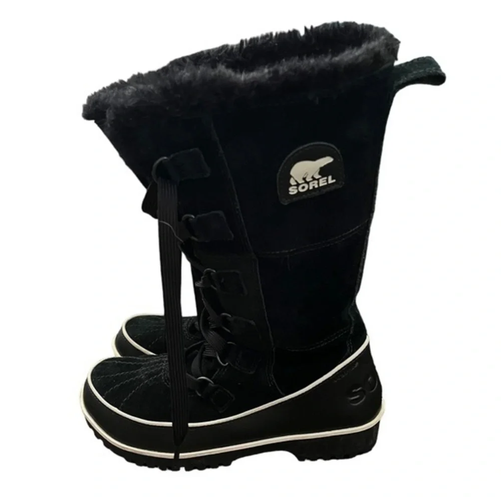 Woman’s Sorel Black Lace-Up Winter Boots- Size 6.5